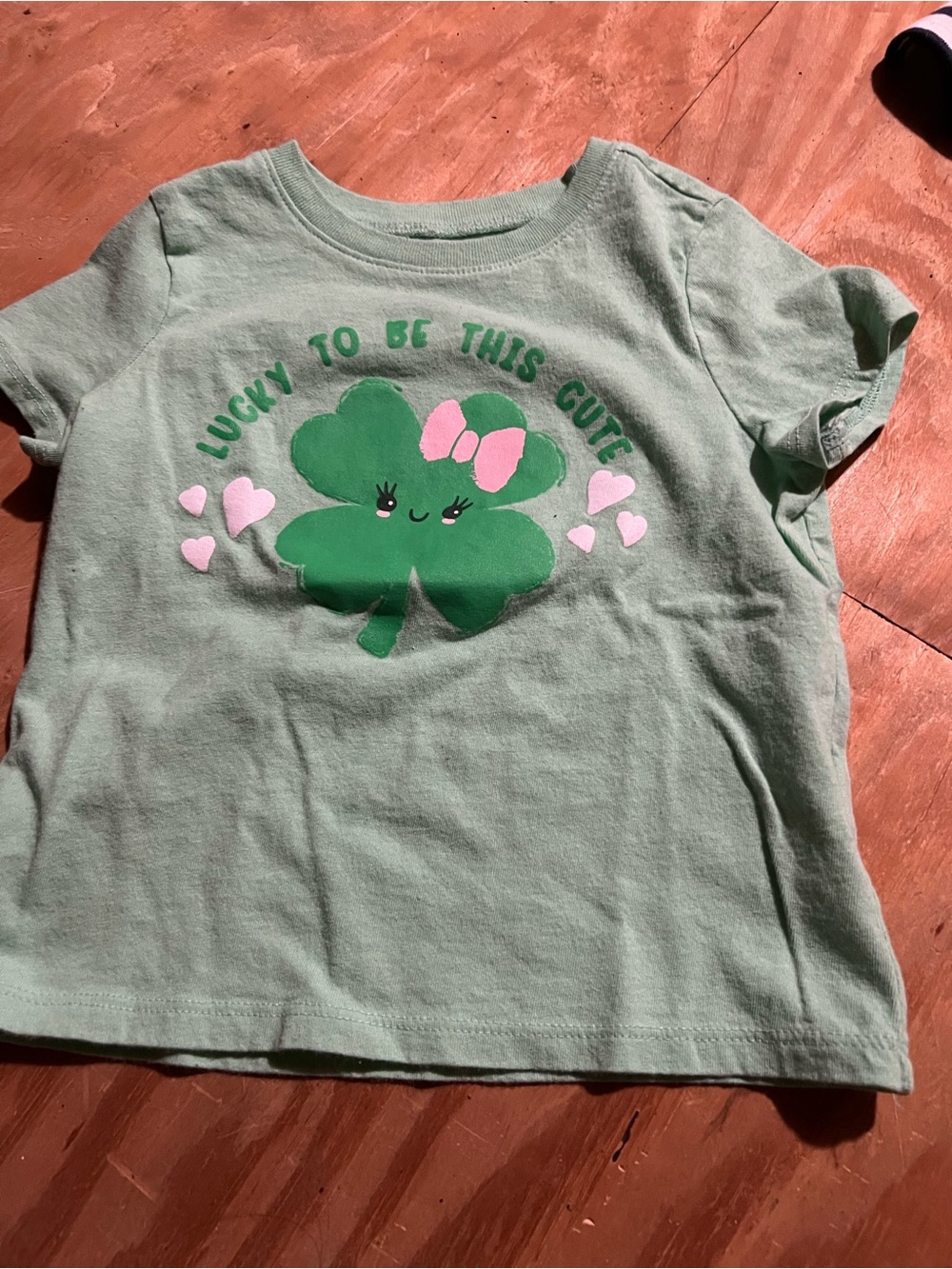The Children's Place Mint Green Clover Graphic Tee with Pink Accents
